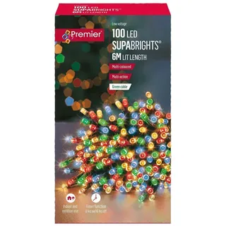 100 LED Mehrfarbig Weihnachten Fairy Lichter & Timer 10.9m Innen/Außen Deko