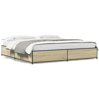 vidaXL Bettgestell Sonoma-Eiche 180x200 cm Holzwerkstoff und Metall - Braun
