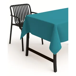 texpot Tischdecke 180 cm rund Petrol Leinenoptik Lotuseffekt Fleckschutz Bügelfrei Tischtuch