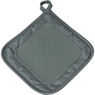 douceur d'Intérieur - 1790109, Topflappe , 19 X 19 Cm , Cuistot , Polybaumwolle+Silikon , Grau