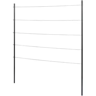 Windhager Edelstahlseil Rankhilfe, Komplett-Set, Metall, 100 x 118 cm, Rankgitter Garten, Pflanzenstütze, Kletterhilfe für Pflanzen, Rankgerüst, ideal für Hoch- + Gemüsebeete, witterungsbeständig