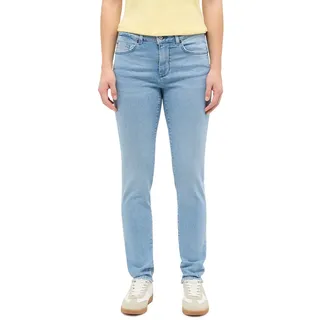 Slim-fit-Jeans MUSTANG "Damen Style Shelby Slim", Damen, Gr. 29, Länge 34, blau (302 mittelblau), Denim/Jeans, 82% Baumwolle, 16% Polyester, 2% Elasthan, unifarben, slim fit, Jeans Slim-fit-Jeans