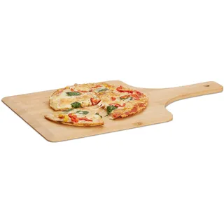 Relaxdays Pizzaschieber 50 x 30 cm Holz/Holz/Bambus