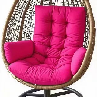 YHXAIQ Verdicktes Polyester-Kissen mit Rückenlehne für Hängesessel, Garten-Cocoons und Eierstühle - Bequemes Sitzpolster(Rose red)