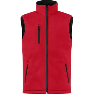 Wattierte Softshell-Weste clean geschnitten - Rot