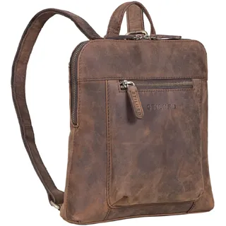 STILORD 'Marlene' Leder Rucksack Damen Elegant Rucksackhandtasche Damen Cityrucksack Vintage Handtasche Daypack Echtleder Damen Rucksack Modern, Farbe:zamora - braun
