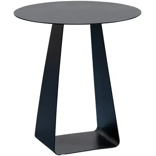 Xora Beistelltisch , Schwarz , Metall , rund , U-Form, Bodenplatte , 45x50x45 cm , einfacher Aufbau , Wohnzimmer, Wohnzimmertische, Beistelltische, Beistelltische Metall