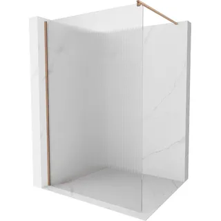 Mexen Kioto Walk-in-Duschtür 110 x 200 cm, Klarglas 8 mm, gebürstetes Messing - 800-110-101-65-09