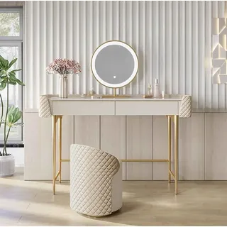 Beige Schminktisch Luxus Design Schlafzimmer Kommode JVmoebel - Beige