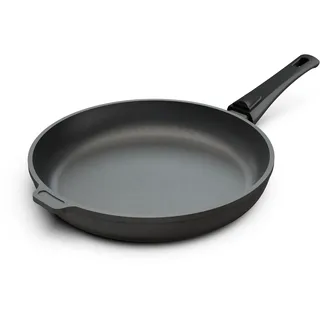 Hoffmann Bratpfanne 32 cm Induktion, Antihaft, ohne Deckel, Aluguss, abnehmbarer Griff, alle Herdarten, backofenfest, wiederbeschichtbar, spülmaschinenfest, verzugsfrei, Pfanne made in germany