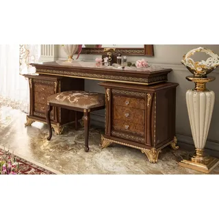 Schminktisch Antik Stil 187 x 50 x 81 cm JVmoebel - Braun