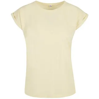 Build Your Brand Damen T-Shirt Ladies Extended Shoulder Tee, lang geschnittenes T-Shirt für Frauen, Baumwolle, Softyellow, M