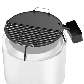 Onlyfire Gusseisen Grillplatte Plancha für Solo Stove Bonfire 19,5“ Feuerstelle, Gussplatte mit Abnehmbaren Griff und Füßen, Grillrost klappbar, Tragbar, Grillplatten für Fleisch, Gemüse