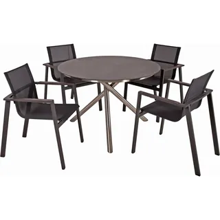 Garden Pleasure Tischgruppe »SOPHIA«« Set, 5 Stk. tlg. 4 Stühle (stapelbar), Tisch Ø110 cm,
