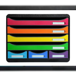 Exacompta Schubladenbox Iderama 30,5 x 38,8 x 29 cm 1-tlg. mehrfarbig