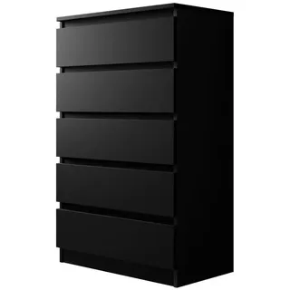 Mirjan24 Highboard Malwa 5 Schubladen Schwarz