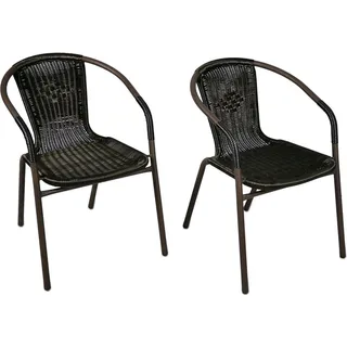 VCM Stapelstuhl 53 x 60 x 73 cm braun 4 St.