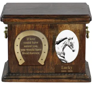 Irischer Sport - Eine Urne für die Asche eines Pferdes, eine Urne für ein Pferd mit Foto, personalisierte Tierasche-Box von Art-Dog.