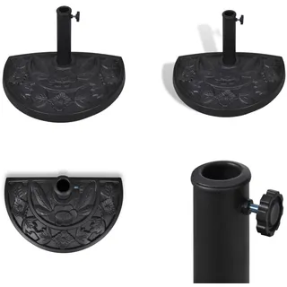 Sonnenschirmständer halbrund Schirmfuss Ständer - Sonnenschirmständer - Schirmfuss - Ständer - Basis - Schwarz