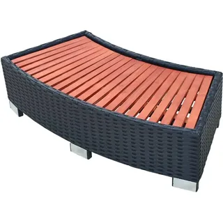 Spa-Einstiegsstufe Poly Rattan 92×45×25 cm Schwarz - Schwarz