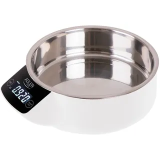 Adler AD 3166 Küchenwaage Edelstahl, Arbeitsplatte Oval elektronische Küchenwaage, Küchenwaage, Silber