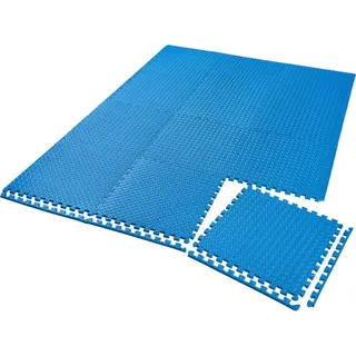 tectake Schutzmattenset , leichte Reinigung und flexibel erweiterbar, blau , Blau , Kunststoff , 124x307 cm , Teppiche und Böden, Bodenbeläge, Bodenzubehör, Bodenschutzmatten