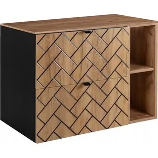 RODAN | Waschbeckunterschrank 80 cm - Braun Matt - Badezimmerschränke - Badmöbel - Waschbecken Unterschränke - Arbeitsplatte - Bücherregal - Braun