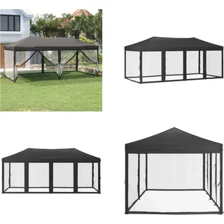 vidaXL Partyzelt Faltbar mit Seitenwänden Anthrazit 3x6 m - Partyzelt - Partyzelte - Pavillon - Pavillon - Grau