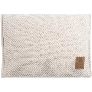 KNIT FACTORY - Lynn Kissen - Beige - 60x40 cm | Sofakissen mit Füllung und Bezug - Couchkissen - Zierkissen - Grob gestrickter Dekokissen - Zeitloses Design