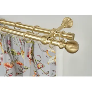 GARESA Vorhangstange Kugel 2-läufig Ø 20 mm 220 cm Gold