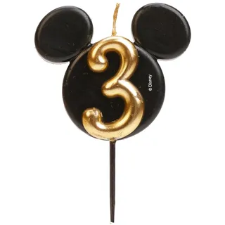 Dekora Micky Maus Geburtstagskerze 8,5 cm schwarz-gold
