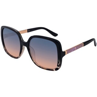 SQUAD Sonnenbrille Für Damen Quadratisch Größe Groß Fashion mit rosa Glitzer 100% uv400-schutz