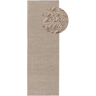 benuta Pure Wollteppich Lana Beige 70x200 cm , Textil , Beton Optik , Rechteckig , 70x200 cm , pflegeleicht , Teppiche und Böden, Teppiche, Schafwollteppiche