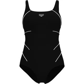 Arena Damen Jewel Low Cup R One Piece Swimsuit, Black-White, 48