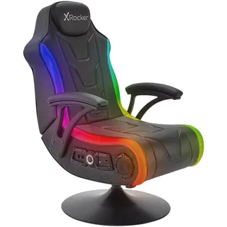 X Rocker Monsoon 4.1 Gaming-Sessel mit LED-Beleuchtung, Wireless Audiosystem und Vibrationsmotor - Schwarz