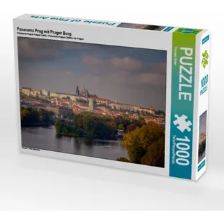 CALVENDO Puzzle Panorama Prag mit Prager Burg 1000 Teile Puzzle quer | Lege-Größe cm Foto-Puzzle für glückliche Stunden