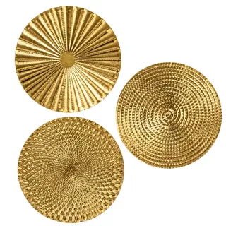 Briful Wanddekoration, 30,5 cm, goldfarben, 3 Stück, Metall-Starbursts, radiale Platte, Wandkunst, moderner Akzent, hängende Wanddekoration für Zuhause, Büro, Schlafzimmer oder Wohnzimmer,