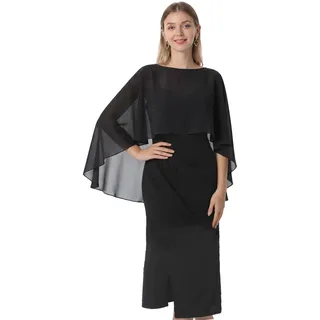 Hotshawl Damen Chiffon-umhang001 Pashmina-Schal | Leichte, klassische Capelets für Damen, weicher Überzug für Hochzeit, Brautjungfern, formeller Hals, durchsichtige Schals für