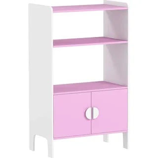 Aiyaplay Bücherregal Kinder Kinderregal mit 2 Ablage, 2 Schränke Aufbewahrungsregal , Rosa , Holzwerkstoff , Nachbildung , 35x100x60 cm , Babymöbel & Kindermöbel, Babyzimmer, Babyregale & Kinderregale