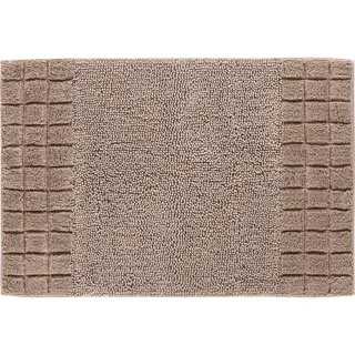Grund Badematte , Taupe , Textil , Karo , rechteckig , 70x120 cm , Oeko-Tex® Standard 100 , Heimtextilien, Badtextilien, Badematten