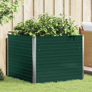 vidaXL Hochbeet 100 x 100 x 77 cm Verzinkter Stahl Grün - Grün