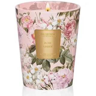 M&SENSE Duftkerze Rosa Amber | 400 g Sojawachskerze, 75 Std. Brenndauer, Orientalischer Duft, Perfekt für Spa & Besondere Anlässe, Non Toxic
