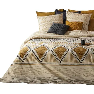 Atmosphera - Bettwäsche Kelim aus Baumwolle 240x220 cm - Ocker