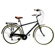 Versiliana Vintage-Fahrräder – Citybike – widerstandsfähig – praktisch – komfortabel – perfekt für die Fortbewegung in der Stadt (Men 28", SCHWARZ/Creme)