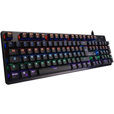 Bild Keyz CARBON V3 Mechanische Gaming-Tastatur QWERTZ Blue Switches - Mehrfarbige LED-Gaming-Tastatur mit Hintergrundbeleuchtung, Anti-Ghosting – PC/PS4/PS5/Xbox One/Xbox Series X NEUE 2022