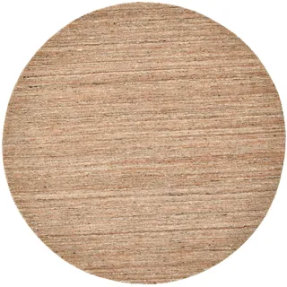 THEKO Wollteppich »Pure UNI« rund 14 mm Höhe Handwebteppich, meliert, reine Wolle, handgewebt, gelb