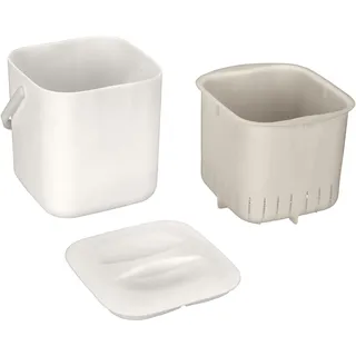SCHÖNER WOHNEN-Kollektion Biomülleimer "CINDY" 1 Behälter Komposteimer, Abfallsammler mit Henkel und herausnehmbarem Sieb, 3 L, beige