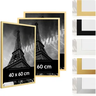 Estancia 3er-Pack Bilderrahmen aus Eichenfarbenem Kunststoff, 40x60 cm – 40 x 60 cm Rahmen mit Bruchsicherem Acrylglas – Moderner Fotorahmen für Wände und Tische