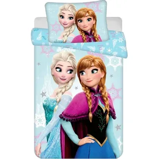 Jerry Fabrics Disney Frozen Kinder Bettwäsche Eiskönigin Anna ELSA Kopfkissen Bettdecke 100% x135 cm