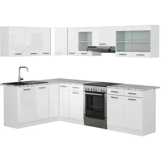 Vicco Winkelküche L-Form 267 x 167 cm Weiß/Weiß Hochglanz